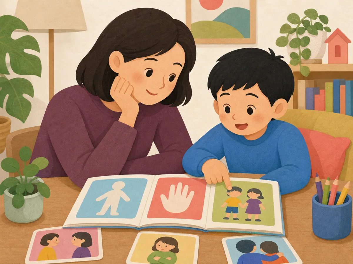 家長陪孩子閱讀身體界線與關係教育圖卡